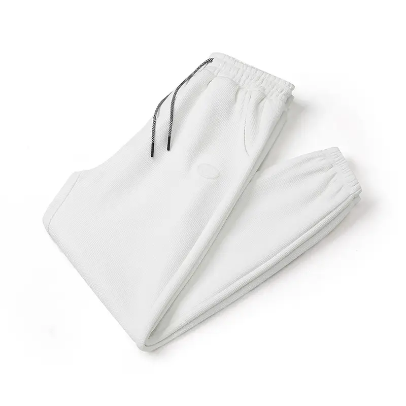 Men Black Drawstring Leg-Tied Pants with 3 Stripes - Image 2