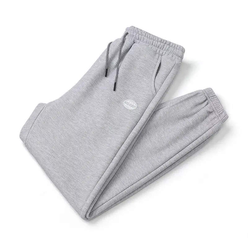 Men Black Drawstring Leg-Tied Pants with 3 Stripes - Image 3