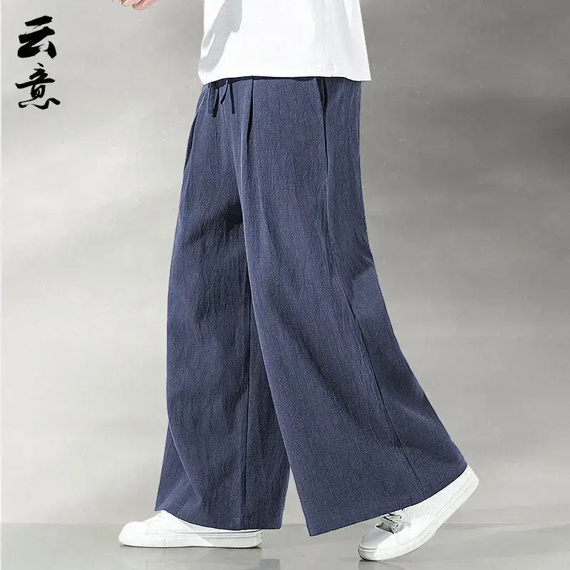 Men Linen Wide-leg Pants Plus Size Loose Casual - Image 6