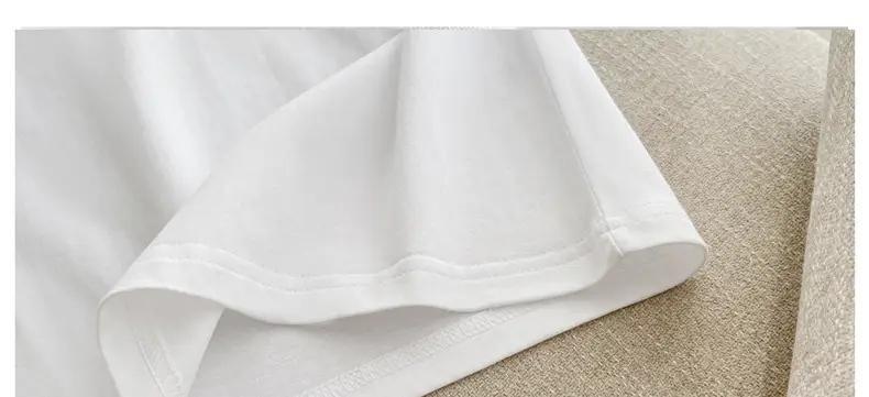 Women Pure Cotton T-Shirt White Short Sleeve Loose Fit — feature 14