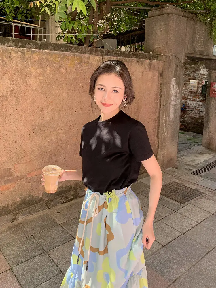 Women Pure Cotton T-Shirt White Short Sleeve Loose Fit — feature 30