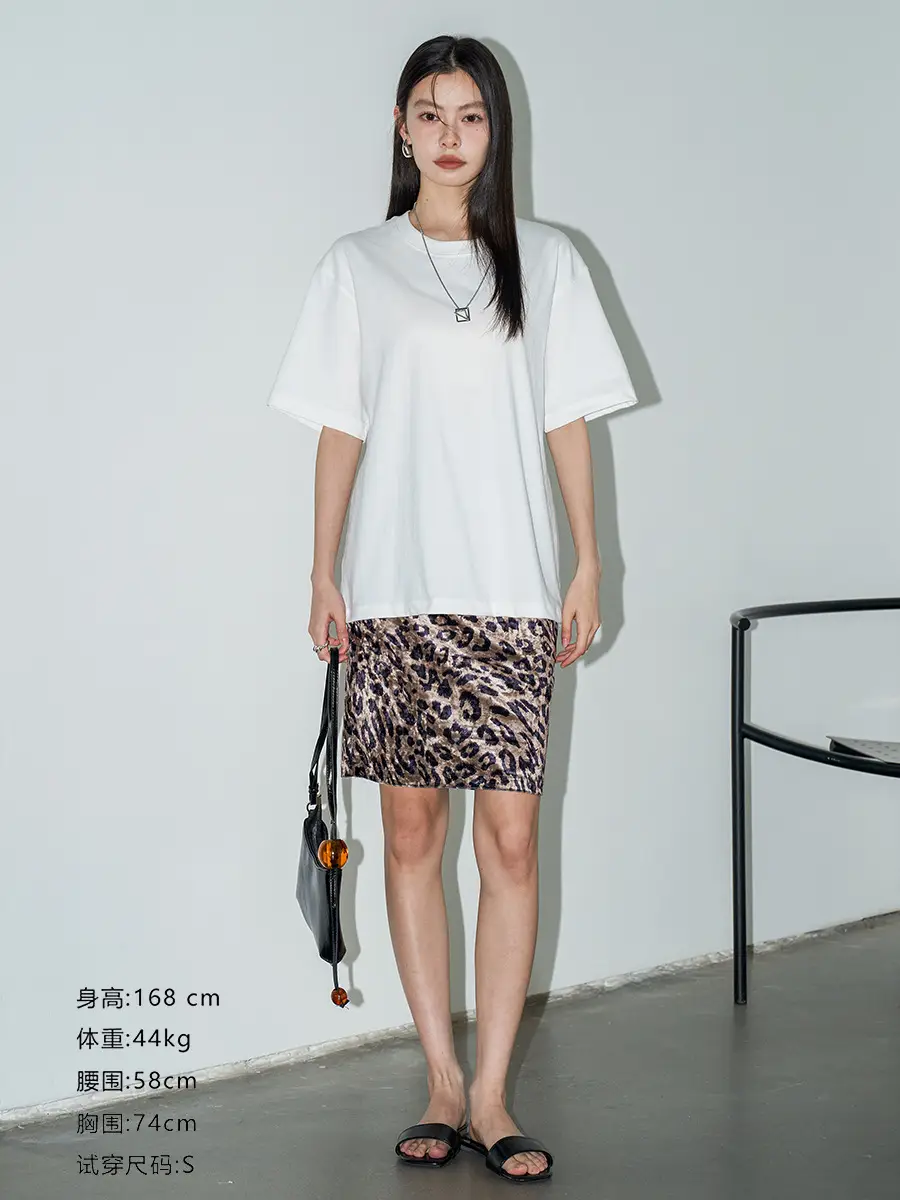 Women Pure Cotton T-Shirt White Short Sleeve Loose Fit