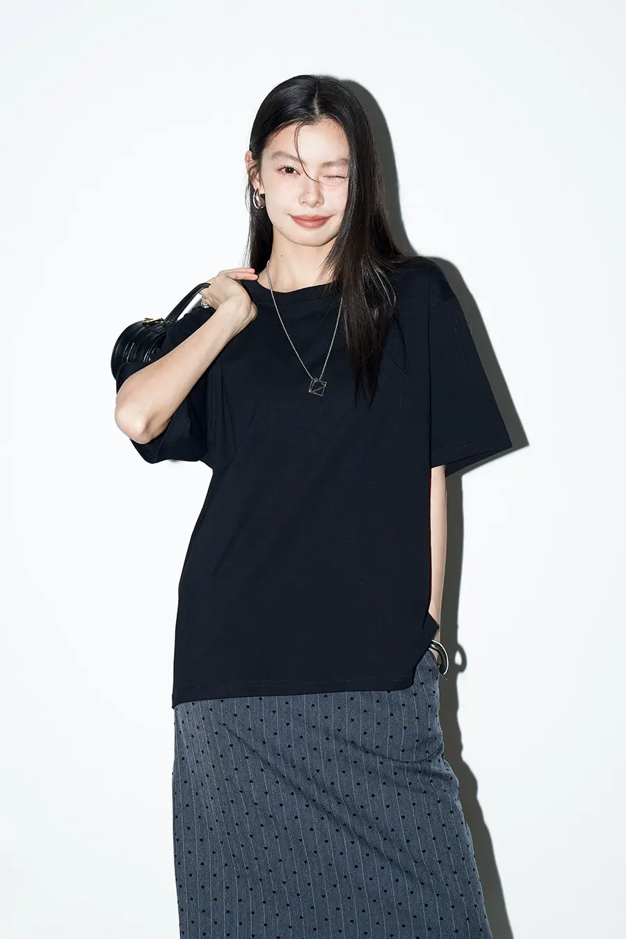 Women Pure Cotton T-Shirt White Short Sleeve Loose Fit