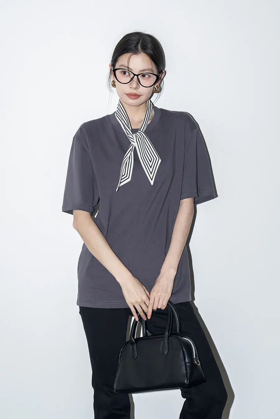 Women Pure Cotton T-Shirt White Short Sleeve Loose Fit
