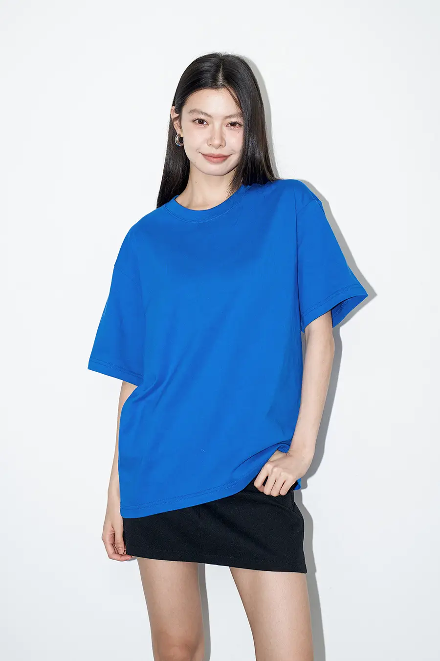Women Pure Cotton T-Shirt White Short Sleeve Loose Fit