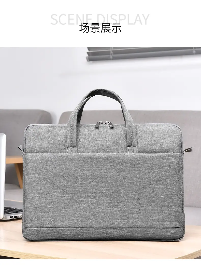 Black Lightweight Business Laptop Shoulder Bag — feature 20