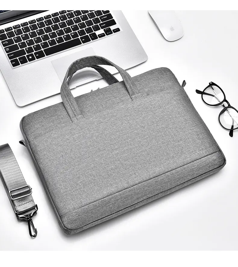 Black Lightweight Business Laptop Shoulder Bag — feature 21