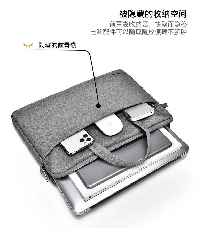 Black Lightweight Business Laptop Shoulder Bag — feature 8