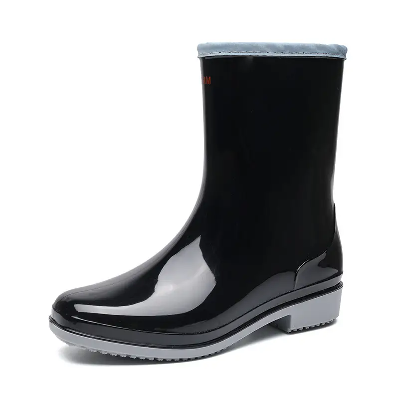 Fashion mid-barrel rain boots ladies cross-border pvc non-slip rain boots women's water shoes new rubber shoes water boots kitchen overshoes - Image 11