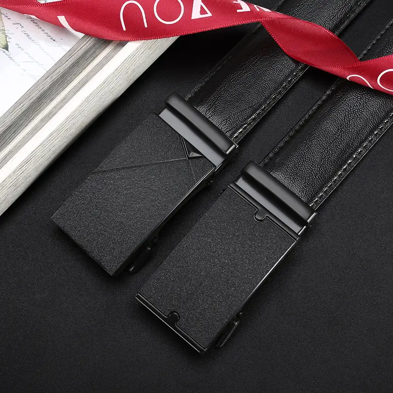 Men's Black Leather Belt with Iron Buckle - Image 7