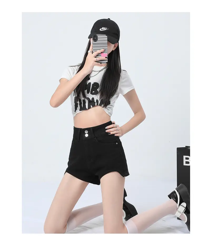 Black High-Waisted Denim Shorts Women Summer 2025 — feature 10