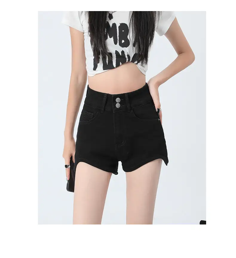 Black High-Waisted Denim Shorts Women Summer 2025 — feature 8