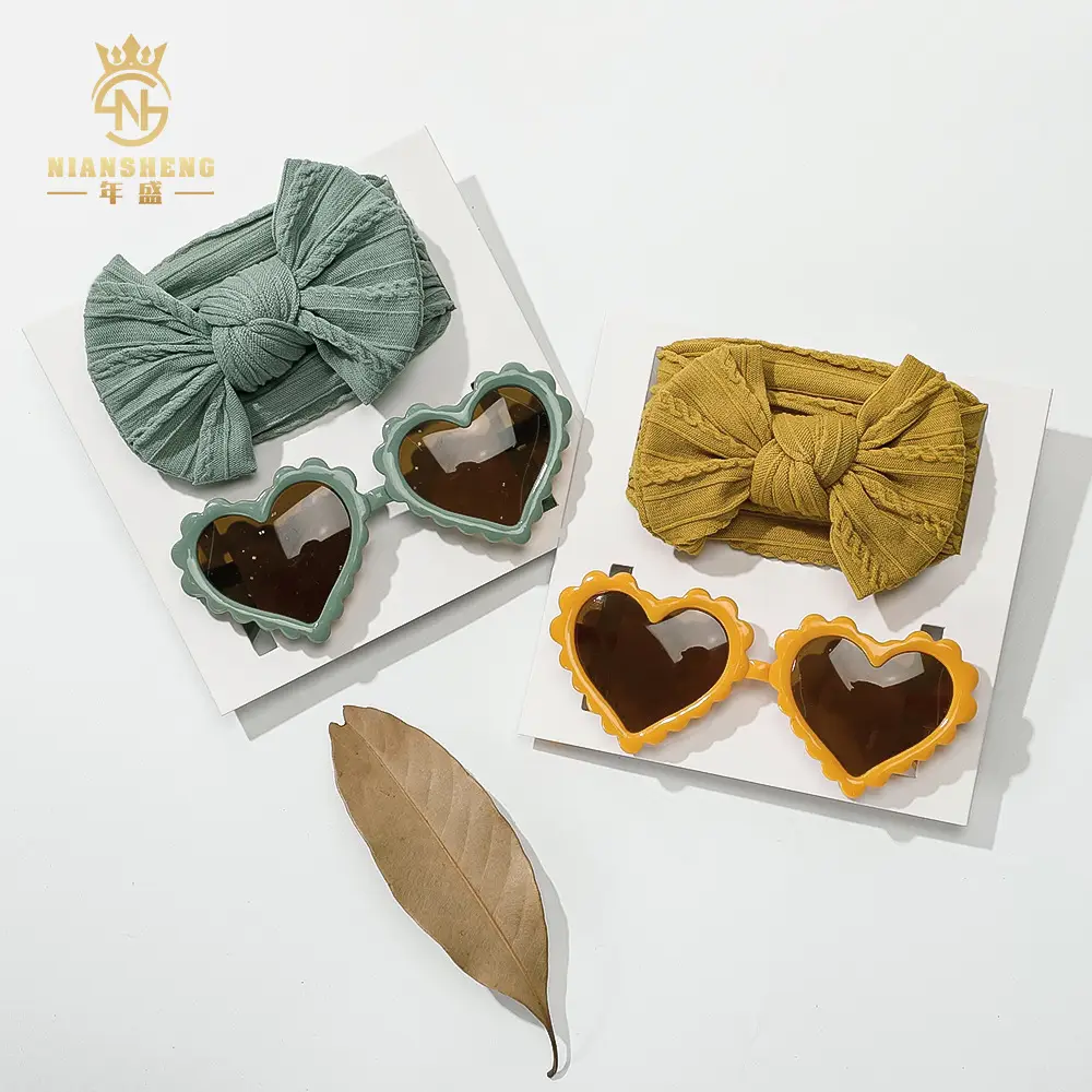 Pink Heart Sunglasses & Bow Hairband Set for Girls — feature 11