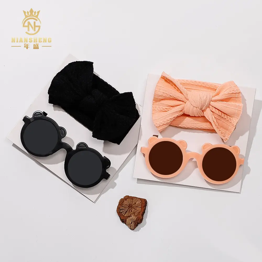 Pink Heart Sunglasses & Bow Hairband Set for Girls — feature 13