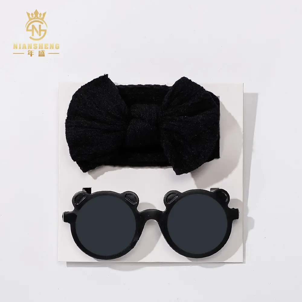 Pink Heart Sunglasses & Bow Hairband Set for Girls