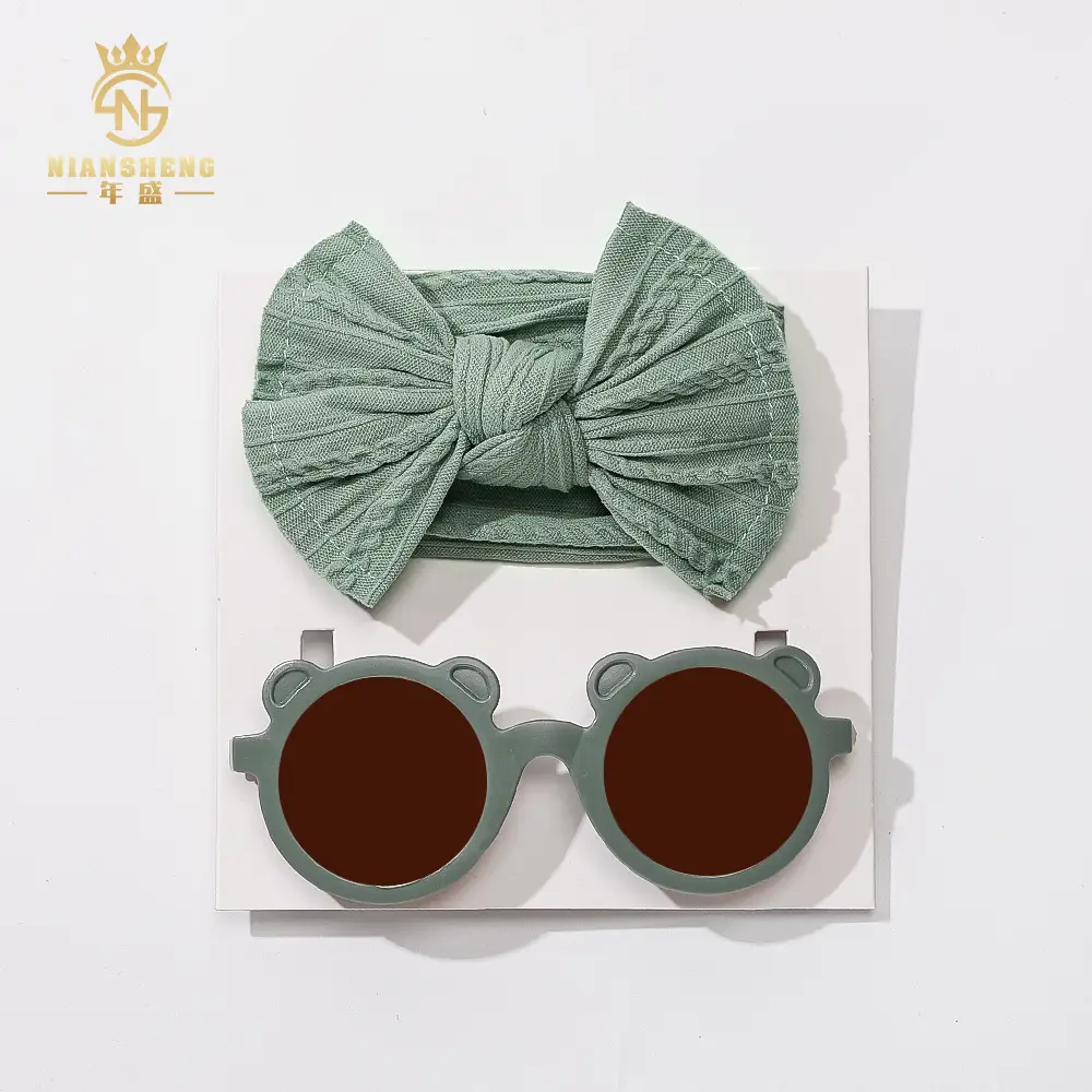Pink Heart Sunglasses & Bow Hairband Set for Girls