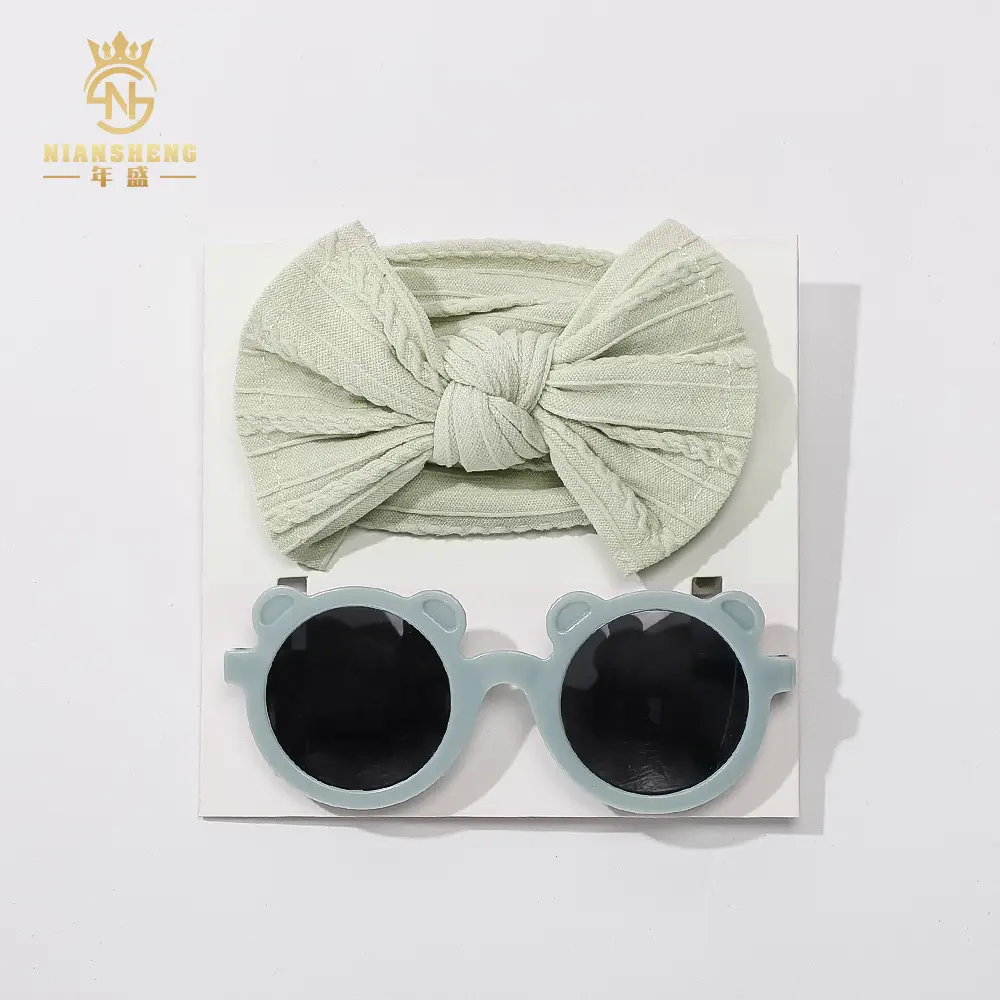 Pink Heart Sunglasses & Bow Hairband Set for Girls