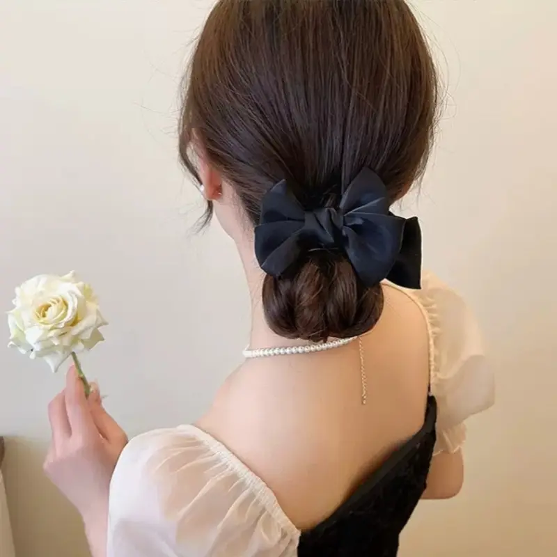 Gold Gauze Bow Hairpin for Women - Image 7