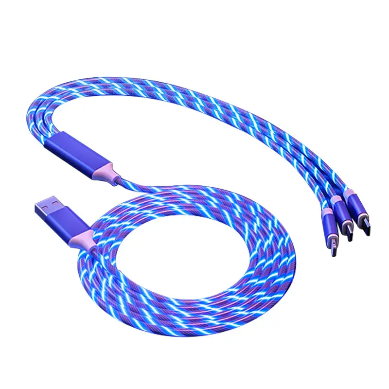 Fast Charging Data Cable One to Three Car Luminous Gradient - Image 9