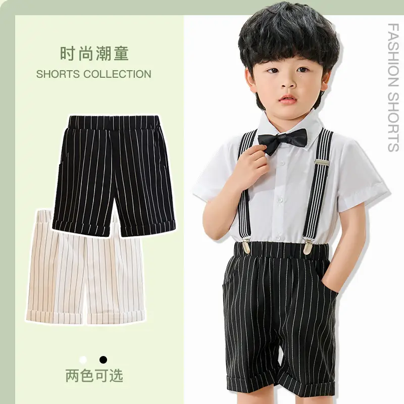 Children Striped Shorts Summer Suit Pants Small Middle School - Image 32