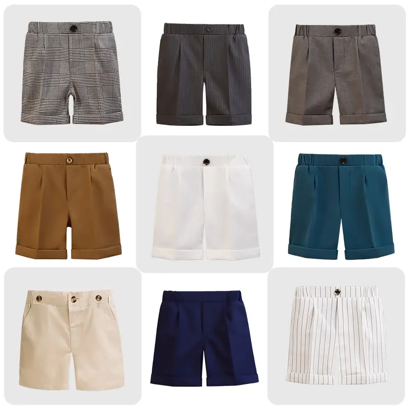 Children Striped Shorts Summer Suit Pants Small Middle School - Image 34