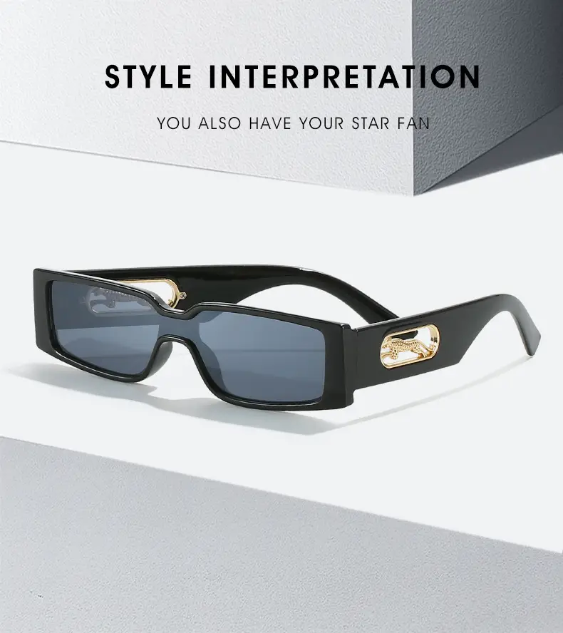 Orange Square Frame Sunglasses with Gold Accents — feature 1