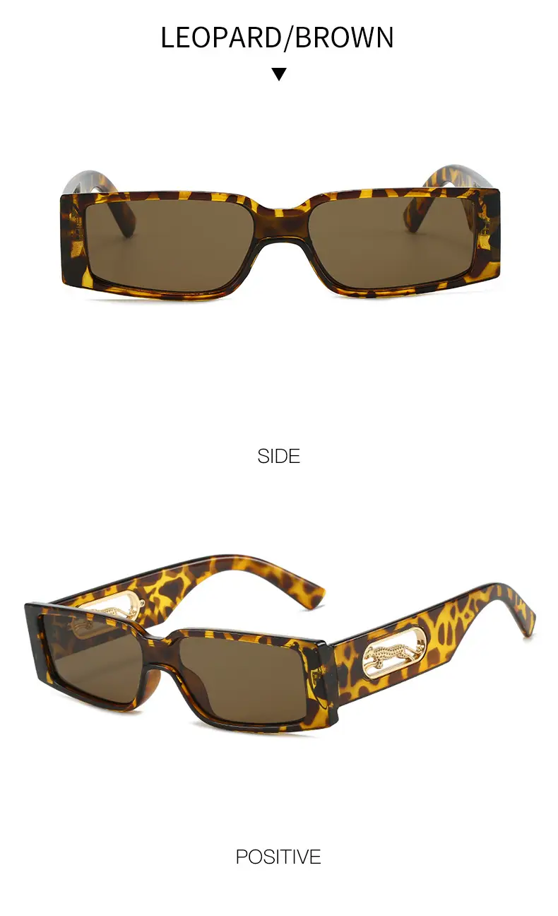 Orange Square Frame Sunglasses with Gold Accents — feature 11