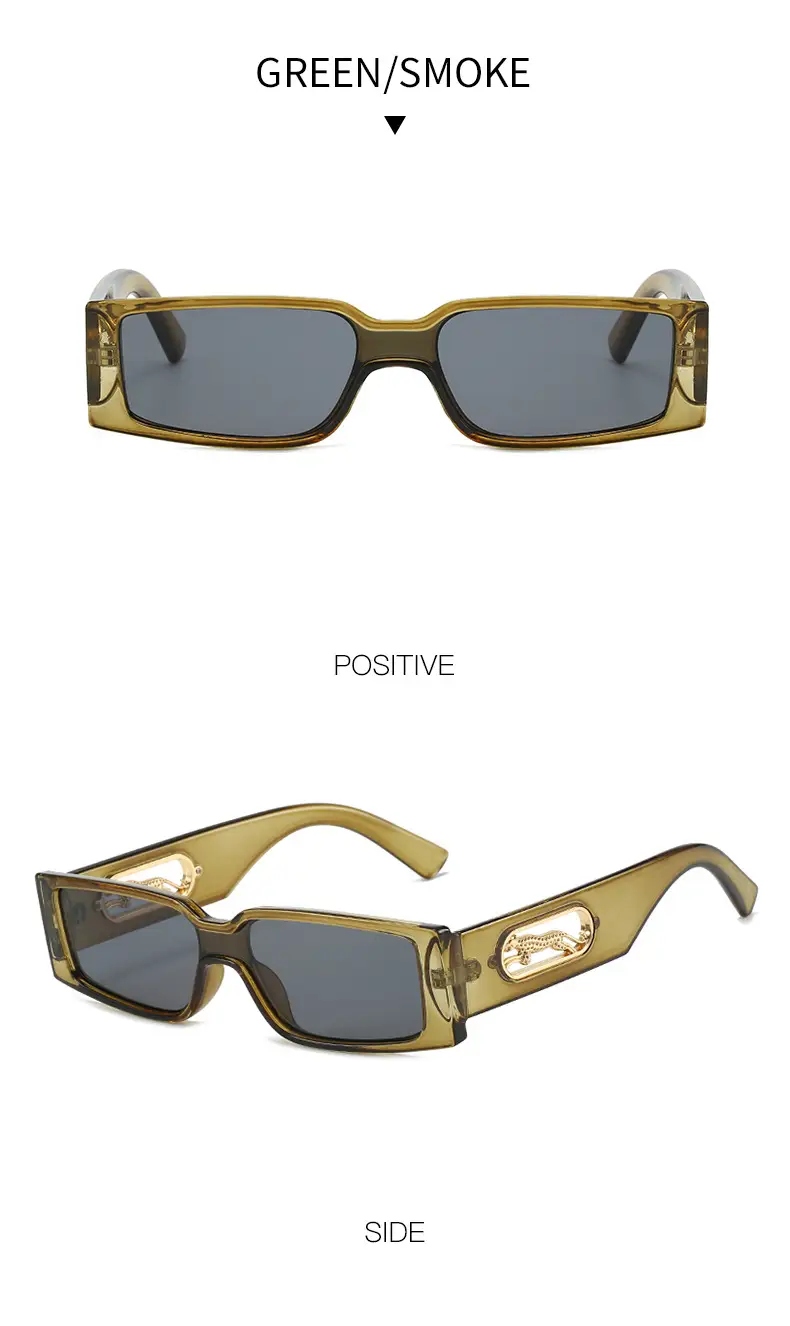 Orange Square Frame Sunglasses with Gold Accents — feature 12