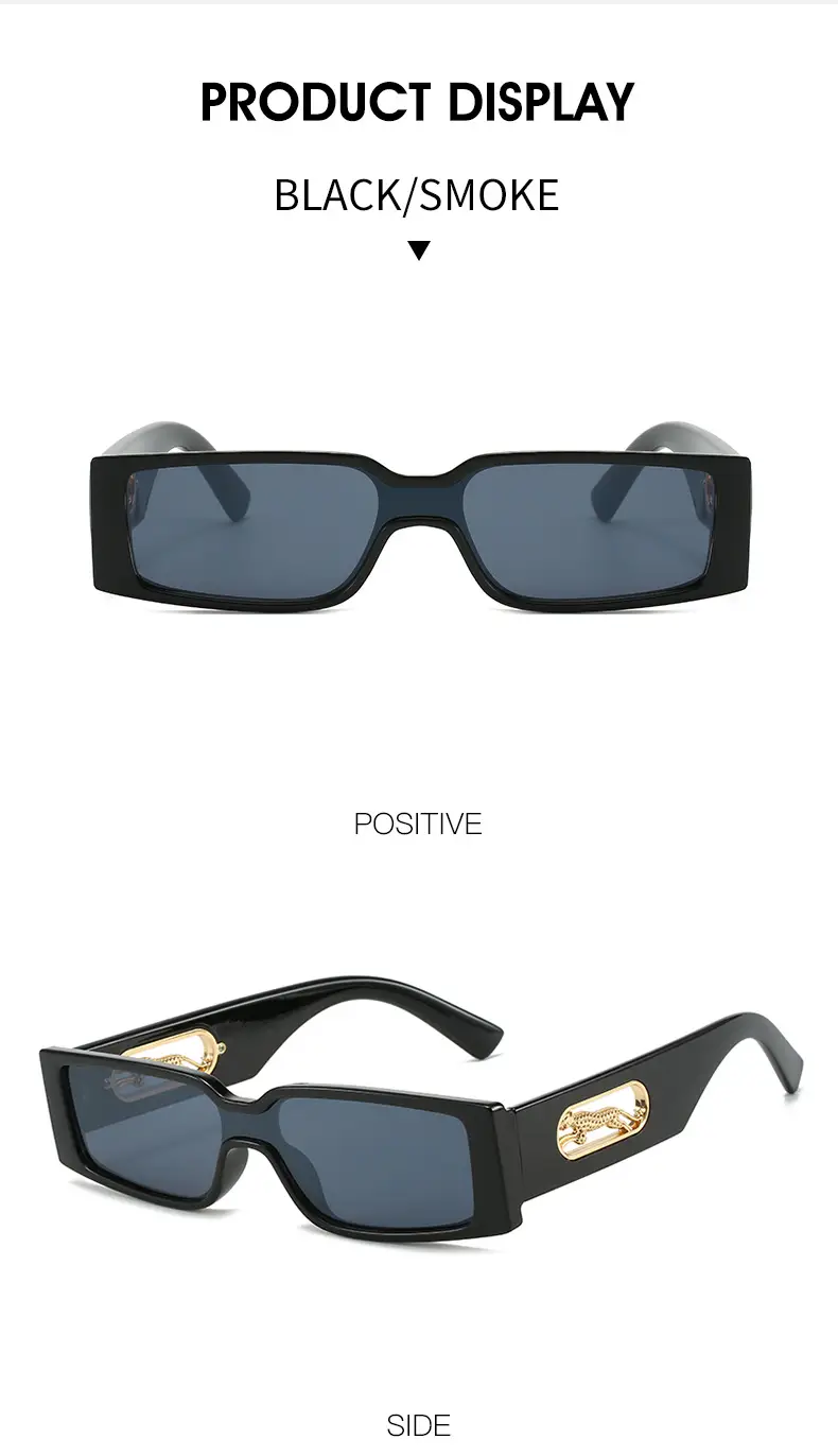Orange Square Frame Sunglasses with Gold Accents — feature 8