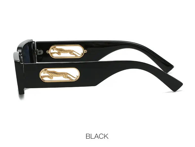 Orange Square Frame Sunglasses with Gold Accents — feature 9