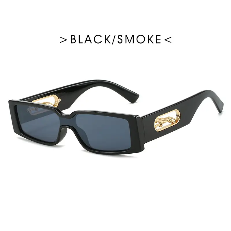 Orange Square Frame Sunglasses with Gold Accents - Image 1