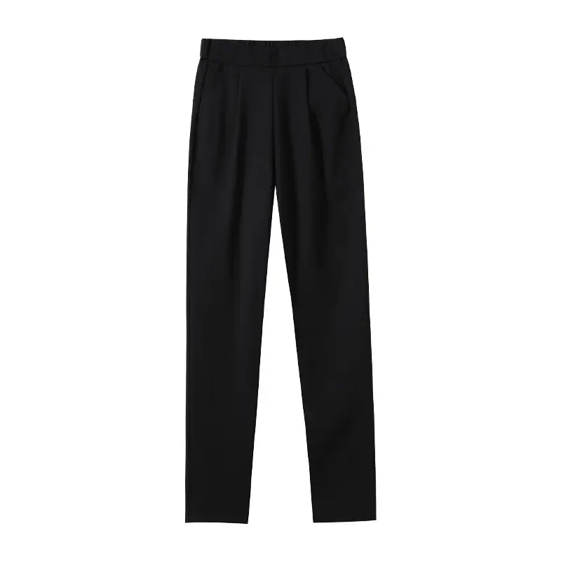 Narrow Black Slimming Straight Leg Pants for Women - Image 9