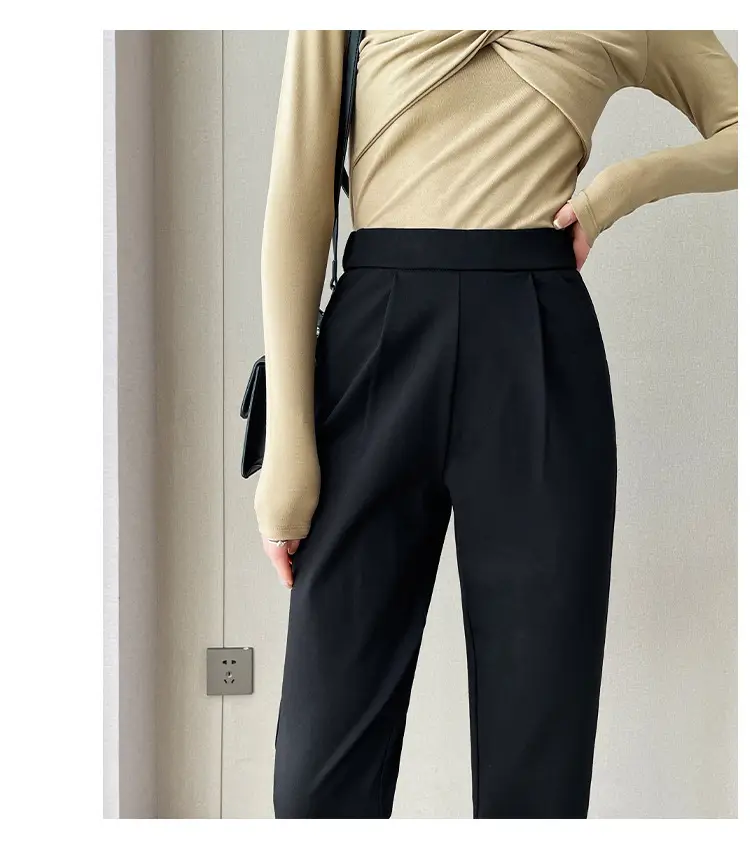 Narrow Black Slimming Straight Leg Pants for Women — feature 16