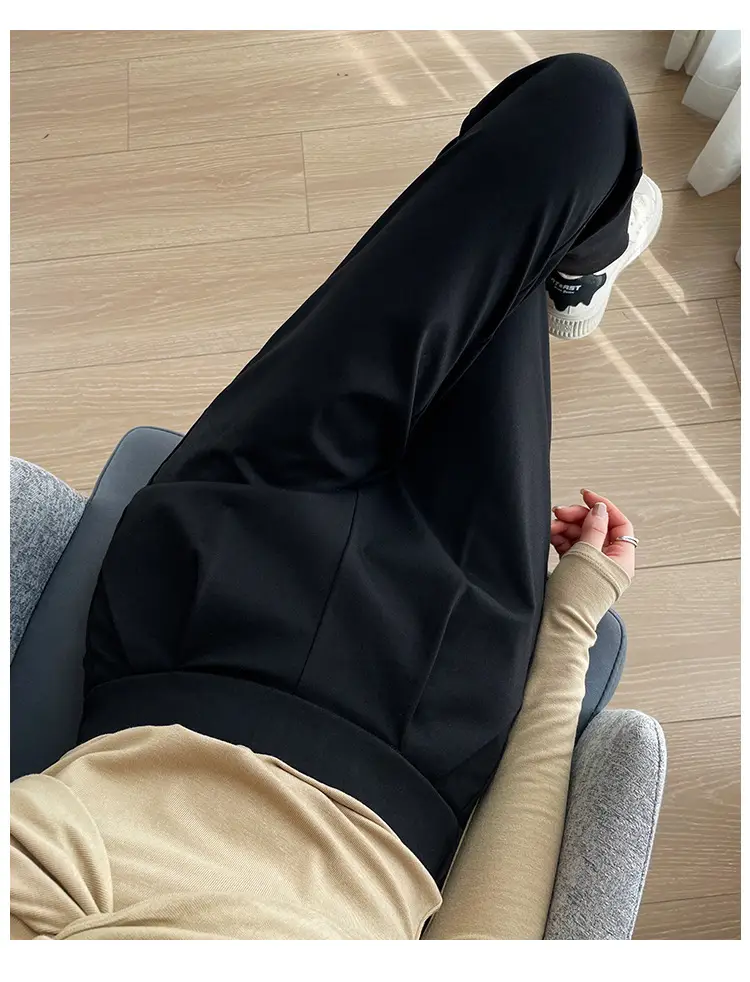 Narrow Black Slimming Straight Leg Pants for Women — feature 18