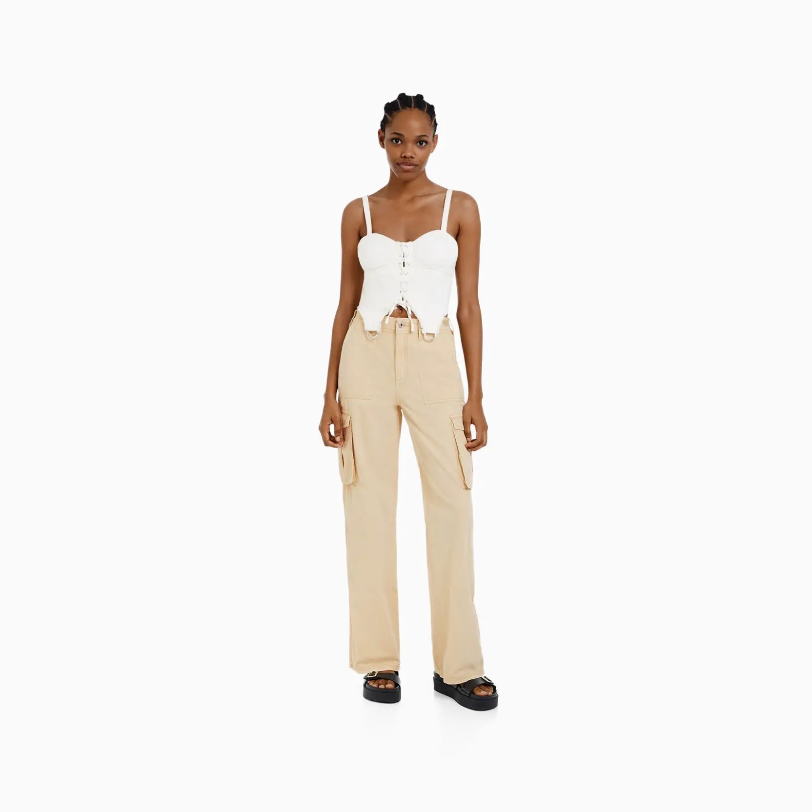Army Green Slimming High Waist Pants for Women