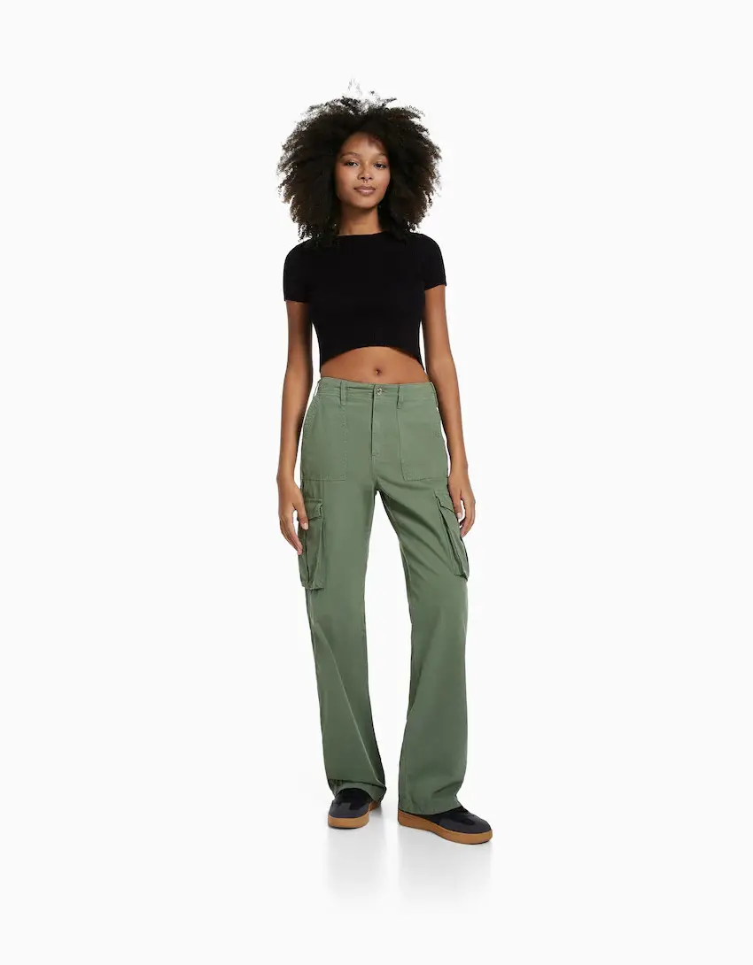 Army Green Slimming High Waist Pants for Women — feature 1