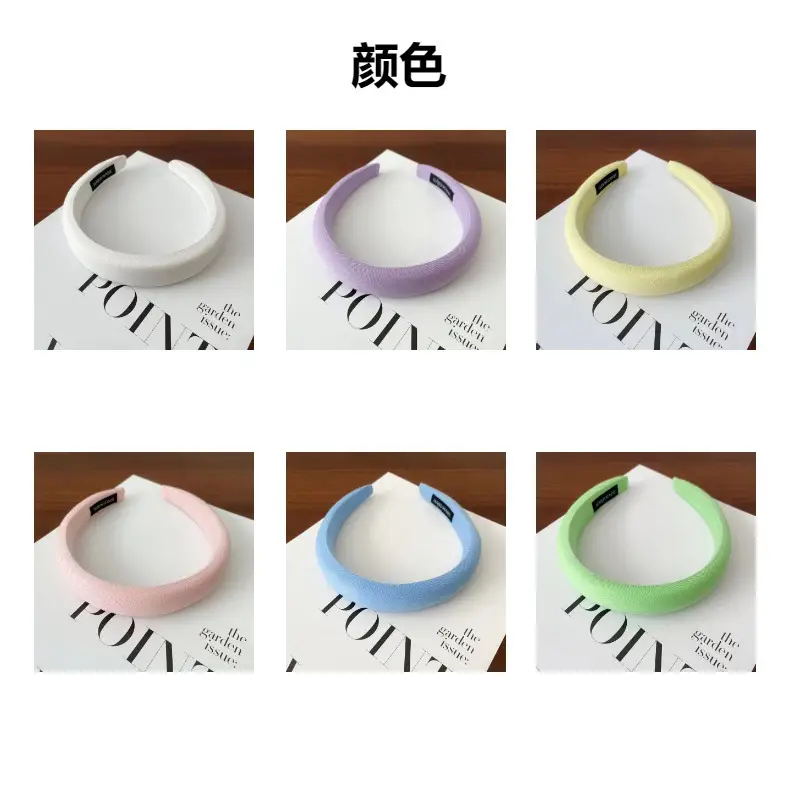 Candy Color Sponge Hair Band Women's Blue Cranial Top — feature 2