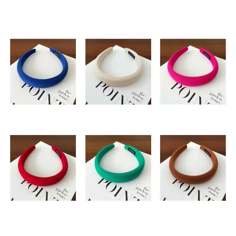 Candy Color Sponge Hair Band Women's Blue Cranial Top — feature 3