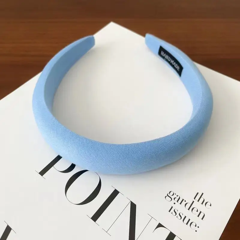 Candy Color Sponge Hair Band Women's Blue Cranial Top - Image 5