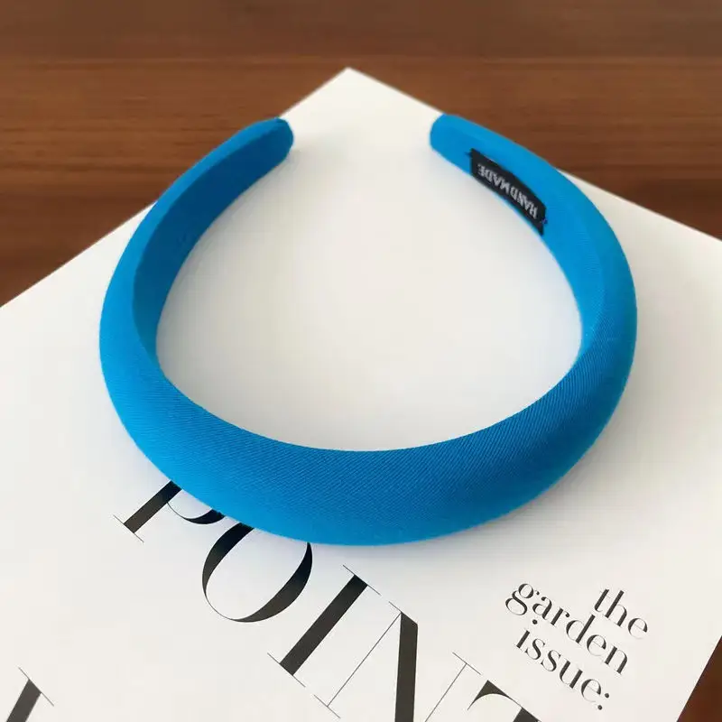 Candy Color Sponge Hair Band Women's Blue Cranial Top - Image 6
