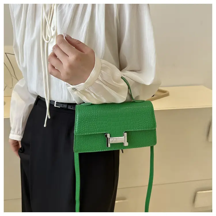 Orange Croc Leather Shoulder Bag for Women — feature 10