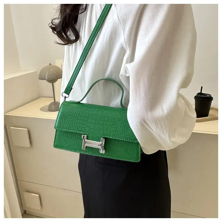 Orange Croc Leather Shoulder Bag for Women — feature 11