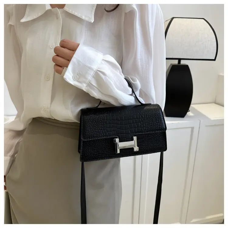 Orange Croc Leather Shoulder Bag for Women — feature 16