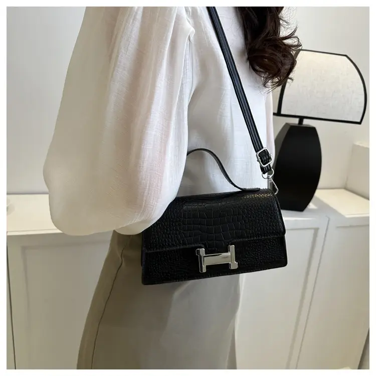 Orange Croc Leather Shoulder Bag for Women — feature 18