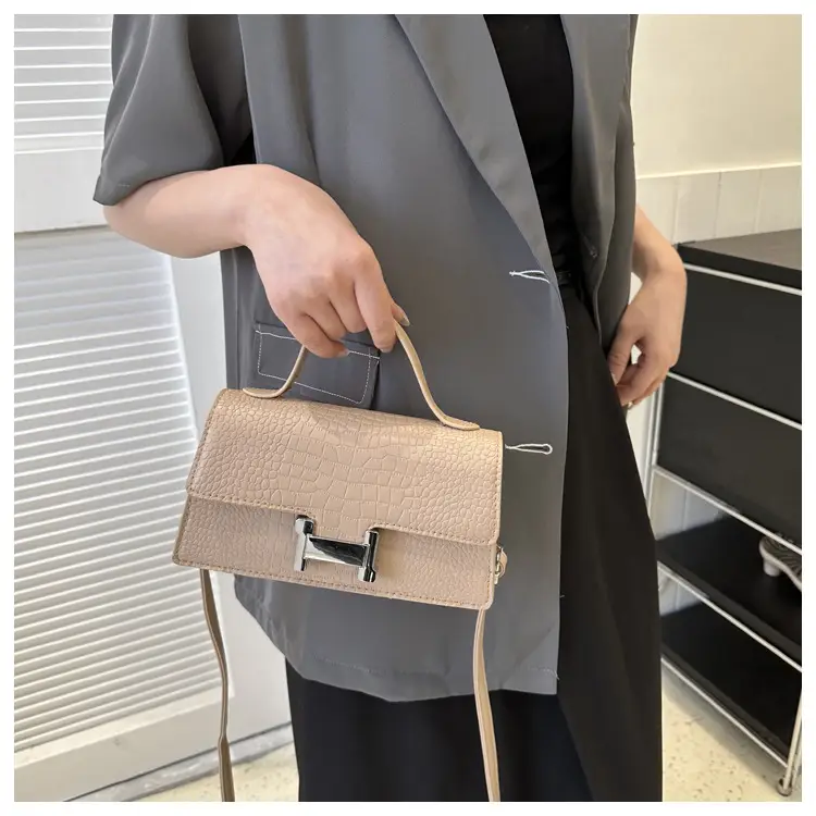 Orange Croc Leather Shoulder Bag for Women — feature 19