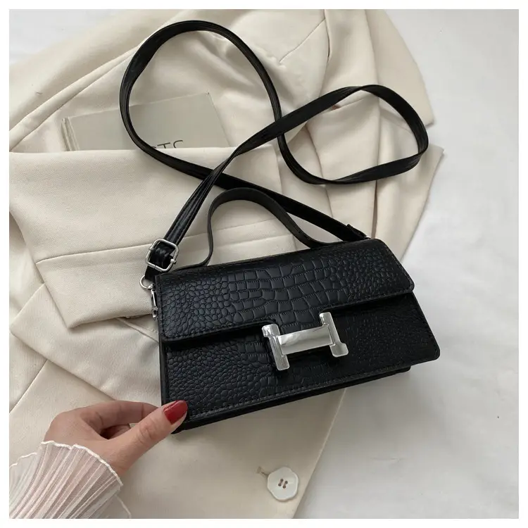 Orange Croc Leather Shoulder Bag for Women — feature 25