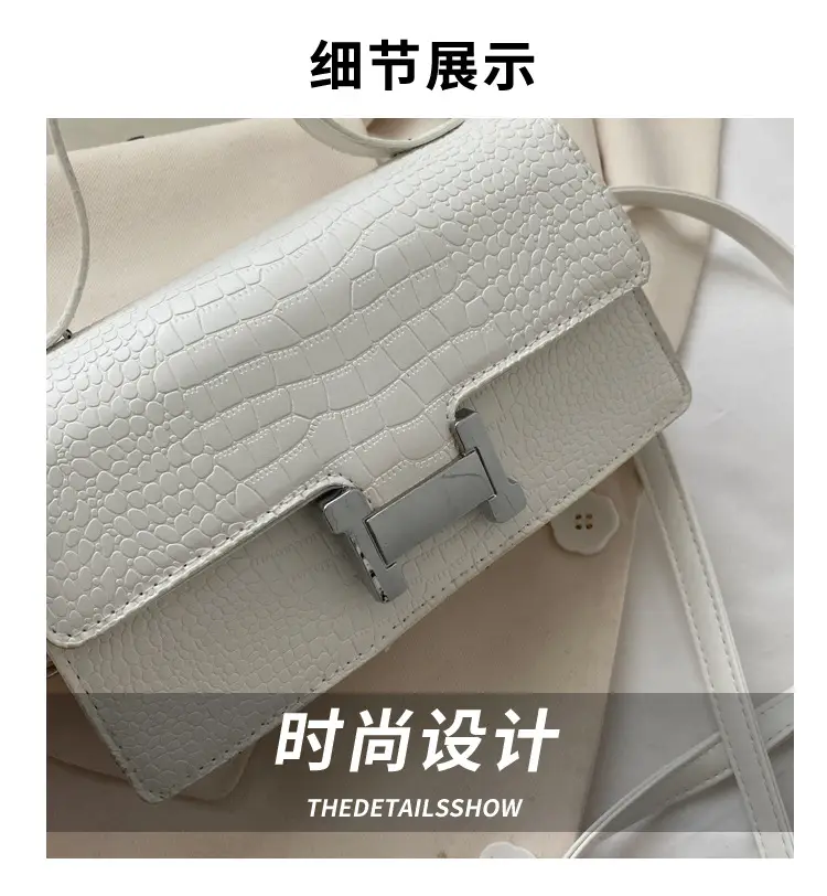 Orange Croc Leather Shoulder Bag for Women — feature 4