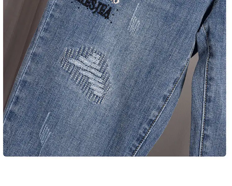 Women Thin Cropped Jeans 2024 Spring Summer Light Blue — feature 11