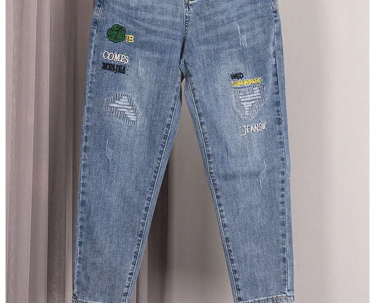 Women Thin Cropped Jeans 2024 Spring Summer Light Blue — feature 14