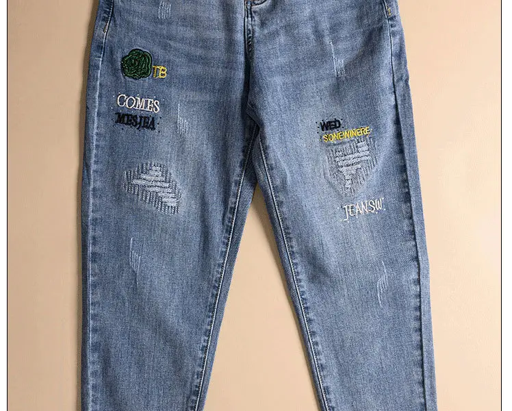 Women Thin Cropped Jeans 2024 Spring Summer Light Blue — feature 20